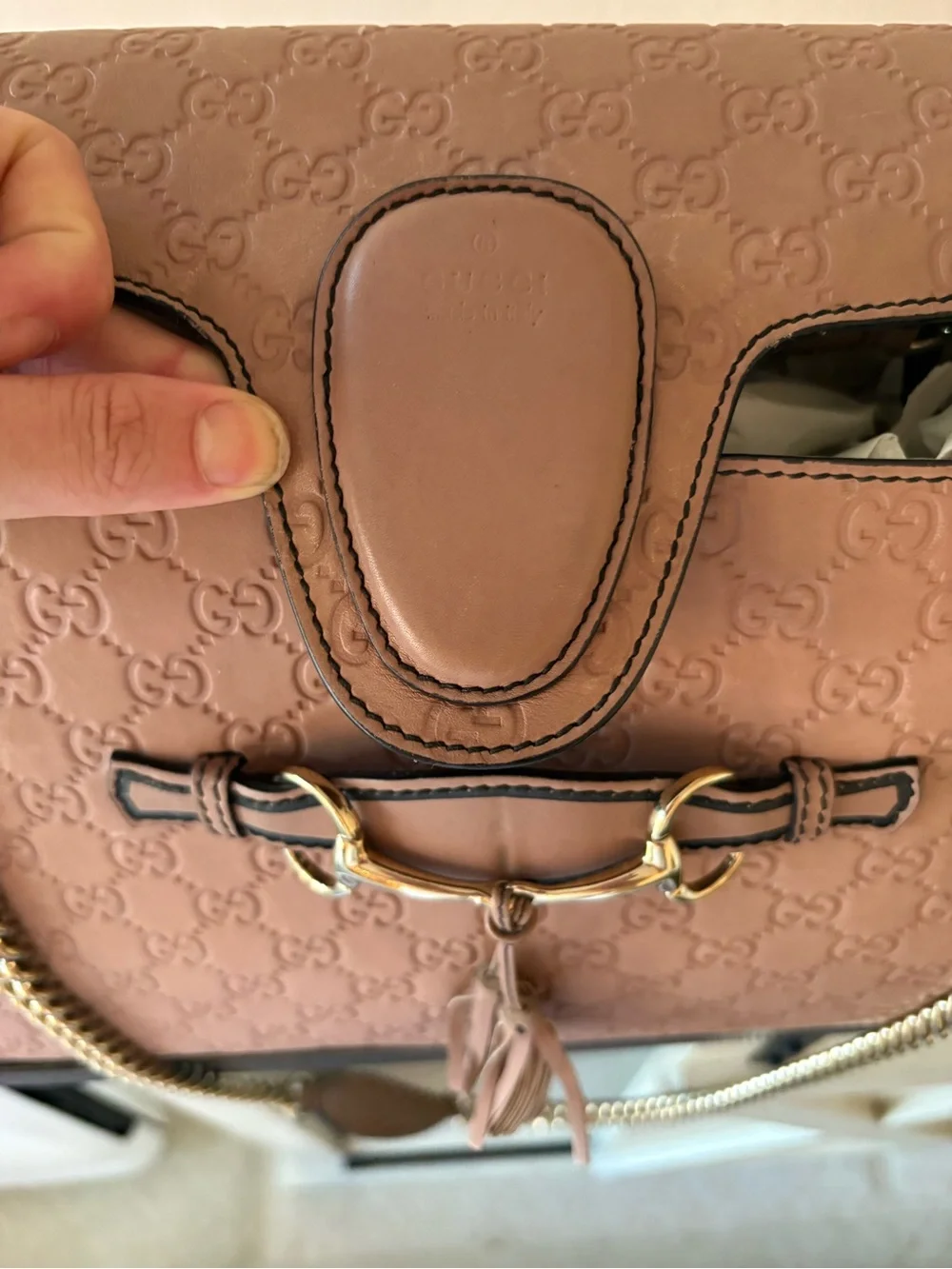 Gucci Emily GG Monogram Leather Shoulder Bag